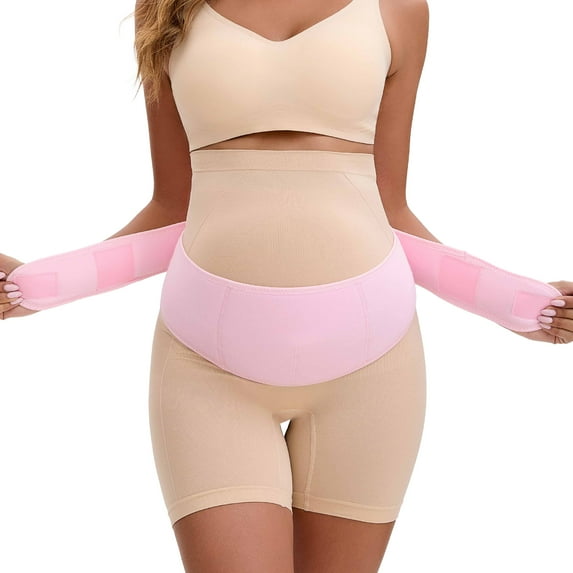 INSPIRE CHIC Women's Maternity Belly Band Adjustable Lightweight Pregnancy Support Belt L Pink