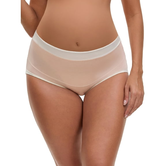 INSPIRE CHIC Women's Maternity Full Coverage Briefs Plus Size High Waisted Elasticity Invisible Panties XXL Light Pink