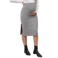 thumbnail image 1 of INSPIRE CHIC Women's Maternity Winter Warm High Waist Casual Side Split Stretchy Bodycon Ribbed Knit Sweater Midi Skirt Khaki L, 1 of 6