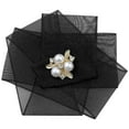 thumbnail image 1 of INSPIRE CHIC Women's Mesh Flower Brooch Pins with Beads for Shirts Black, 1 of 5