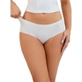 thumbnail image 1 of INSPIRE CHIC Women's Mid-Waisted Panties Full Coverage No Trace Comfortable Briefs L White, 1 of 4