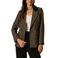 thumbnail image 1 of INSPIRE CHIC Women's Notched Lapel One Button Long Sleeve Jacket S Coffee, 1 of 6