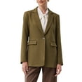 thumbnail image 1 of INSPIRE CHIC Women's One Button Blazers 2025 Trendy Long Sleeve Work Office Suit Jackets L Brown, 1 of 5