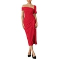 thumbnail image 1 of INSPIRE CHIC Women's One Shoulder Dress Cocktail Ruched Split Hem Wedding Guest Formal Dresses M Red, 1 of 5