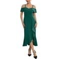 thumbnail image 1 of INSPIRE CHIC Women's Party Spaghetti Strap Dresses Wedding Guest Cocktail Ruffle Midi Dress XL Dark Green, 1 of 4
