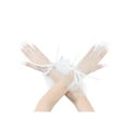 thumbnail image 1 of INSPIRE CHIC Women's Pearl Floral Lace Gloves Female Polka Point Finger Length Arm Sleeves for Grace Female Bridge Wedding Party Dating White1, 1 of 6