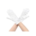 thumbnail image 1 of INSPIRE CHIC Women's Pearl Lace Gloves Female Full Finger Wrist Sleeves for Elegance Female Bridge Wedding Party Dating Prom Dress White2, 1 of 6