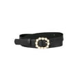 thumbnail image 1 of INSPIRE CHIC Women's Pearl Waistband Skinny Leather Adjustable Pin Buckle Belt for Jeans Dresses Pants 29.53"-35.43" Black, 1 of 4