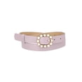thumbnail image 1 of INSPIRE CHIC Women's Pearl Waistband Skinny Leather Adjustable Pin Buckle Belt for Jeans Dresses Pants 29.53"-35.43" Light Purple, 1 of 4