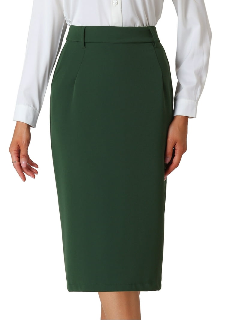 Stylish Women's Pencil Skirt with High Waist and Split Back for