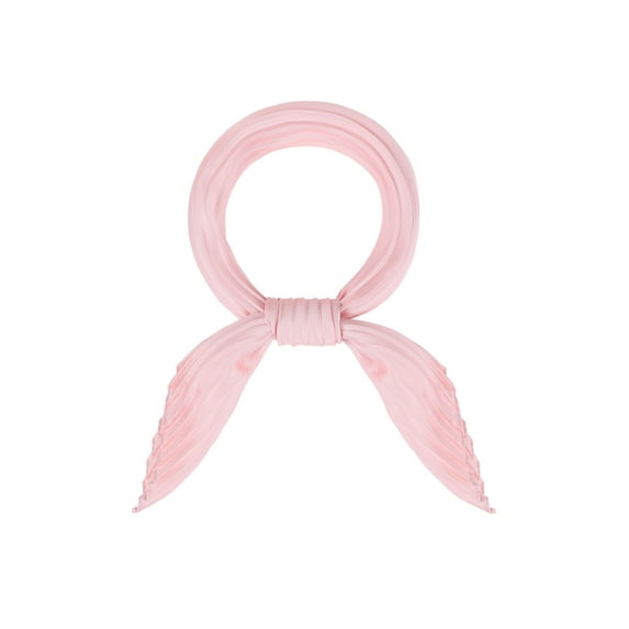 INSPIRE CHIC Women's Pleated Rhombus Head Scarf Solid Color Wraps Scarves Neckerchief Bandana Pink 37.00x13.78"(L*W)
