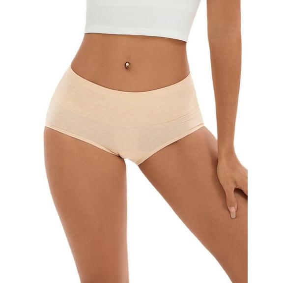 INSPIRE CHIC Women's Plus Size High Waist Tummy Control Briefs Underwear Butt Lifter Control Panties S Beige