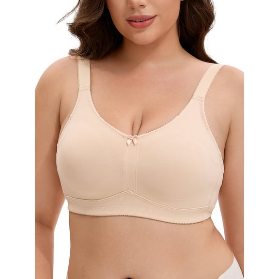 INSPIRE CHIC Women's Pocket Bra for Silicone Breast Forms Full Coverage Minimizers, Available in Plus Size B 36 Beige