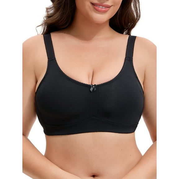 INSPIRE CHIC Women's Pocket Bra for Silicone Breast Forms Full Coverage Minimizers, Available in Plus Size C 38 Black