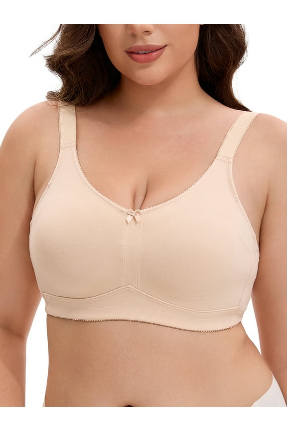 Women's Pocket Bra for Silicone Breast Forms Full Coverage Minimizers, Available in Plus Size D 38 Beige