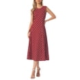 thumbnail image 1 of INSPIRE CHIC Women's Dress Polka Dot Tank Sleeveless A-Line Sundress Dark Red M, 1 of 6