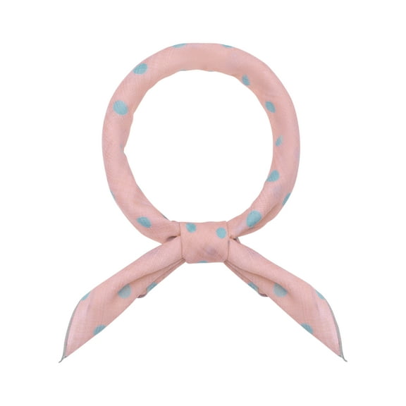 INSPIRE CHIC Women's Polka Dots Printed Blended Cotton Scarves, 1950s Retro Small Square Headscarf Neckerchief 21.7x21.7" Pink