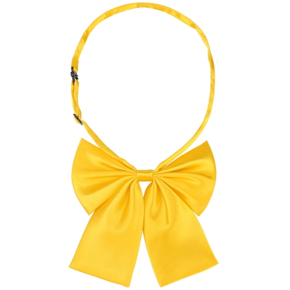 INSPIRE CHIC Women's Pre-Tied Bowknot Bow Tie Adjustable Strap Bowtie Solid Color One Size Yellow