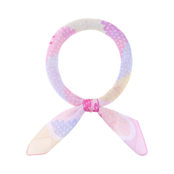 INSPIRE CHIC Women's Rainbows Bowknot Printed Scarves, 21.7x21.7" Small Square Blended Cotton Gauze Headscarf 21.7x21.7" Rainbow-3