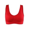 thumbnail image 1 of INSPIRE CHIC Women's Removeable Pads Seamless Wirefree Sleep Vest Tops Sports Yoga Bras M fit 30A/B Red, 1 of 5
