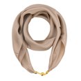 thumbnail image 1 of INSPIRE CHIC Women's Retro Chiffon Square Scarf, Lightweight Soft Sheer Neck Scarf with Magnetic Buckle for Holiday & Daily Wear 27.6x27.6" Light Brown, 1 of 5