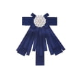 thumbnail image 1 of INSPIRE CHIC Women's Ribbon Brooch Bowknot Necktie Wedding Party Bow Brooches Deep Blue-02, 1 of 5