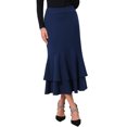 thumbnail image 1 of INSPIRE CHIC Women's Ruffle Fishtail Skirt High Waist Bodycon Elegant Cocktail Skirts L Dark Blue, 1 of 6