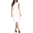 thumbnail image 1 of INSPIRE CHIC Women's Ruffled Sheath Dress Sleeveless 2026 Contrast Color Office Dresses XL White, 1 of 5