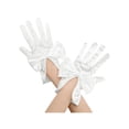 thumbnail image 1 of INSPIRE CHIC Women's Satin Gloves Elegant Wrist Length Full-Finger Glove with Bow Decor One Size White, 1 of 6