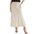 thumbnail image 1 of INSPIRE CHIC Women's Satin Maxi Summer Fall High Waist Drawstring Flared Cocktail Wedding Long Skirt XL Champagne, 1 of 6