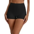 thumbnail image 1 of INSPIRE CHIC Women's Seamless High Waist Tummy Slimming Control Panties Slip Shorts for Under Dresses Boyshort S Black, 1 of 5