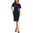 thumbnail image 1 of INSPIRE CHIC Women's Sequin Lace Dress Short Sleeve Bodycon Cocktail Midi Dress M Dark Blue, 1 of 6