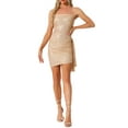 thumbnail image 1 of INSPIRE CHIC Women's Dress Sequin Tube Sleeveless Cocktail Wedding Bodycon Mini Dresses XS Champagne Gold, 1 of 6