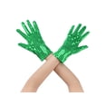 thumbnail image 1 of INSPIRE CHIC Women's Sequin Wrise Gloves Female Full Finger Sparkly Dance Sleeves for Female Party Banquet Costume Prom Dress Green, 1 of 5