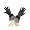 thumbnail image 1 of INSPIRE CHIC Women's Short Lace Gloves with Bow for Women Polka Dots Mesh Gloves for Wedding Tea Party One Size Black, 1 of 6