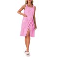 thumbnail image 1 of INSPIRE CHIC Women's Shower Wrap Bath Towel Robe Strap Wearable Button Sleeveless Dress with Snaps Pockets Spa XL Rose Pink, 1 of 6