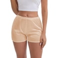 thumbnail image 1 of INSPIRE CHIC Mother's Day Women's Side Slits Ice Silk Knickers Loose Fit Mid-Waisted Full Coverage Solid Slip Shorts M Pink, 1 of 5