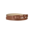 thumbnail image 1 of INSPIRE CHIC Women's Skinny Slim Thin Nonporous Waist Belt Rectangle Buckle PU Leather Solid Simple Belts for Jeans Dress 99cm/39" Brown, 1 of 4