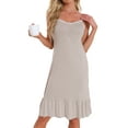 thumbnail image 1 of INSPIRE CHIC Women's Sleepwear Lace Cute Nightgown Sleeveless Ruffle Thigh Length Nightdress Lingeries M Beige, 1 of 6