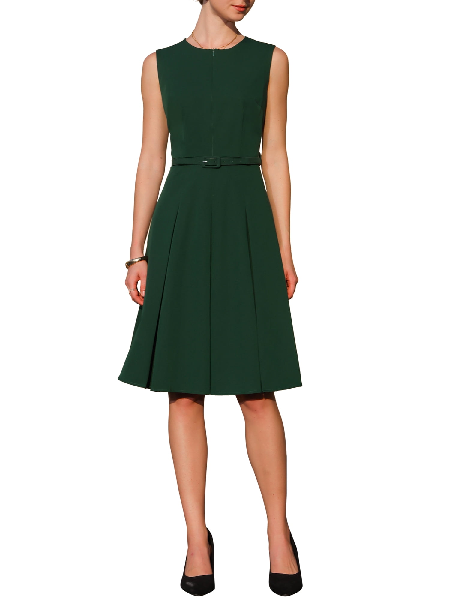 slim fit dress slacks Womens Adrianna Papell Green Sleeveless Tea Length Dress US 10