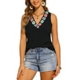 thumbnail image 1 of INSPIRE CHIC Women's Sleeveless Tank Top Boho V Neck Casual Summer Floral Blouse XS Black, 1 of 6