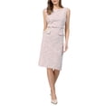 thumbnail image 1 of INSPIRE CHIC Women's Sleeveless Tweed Dress Boat Neck Work Office Sheath Dresses XL Grey Pink, 1 of 5