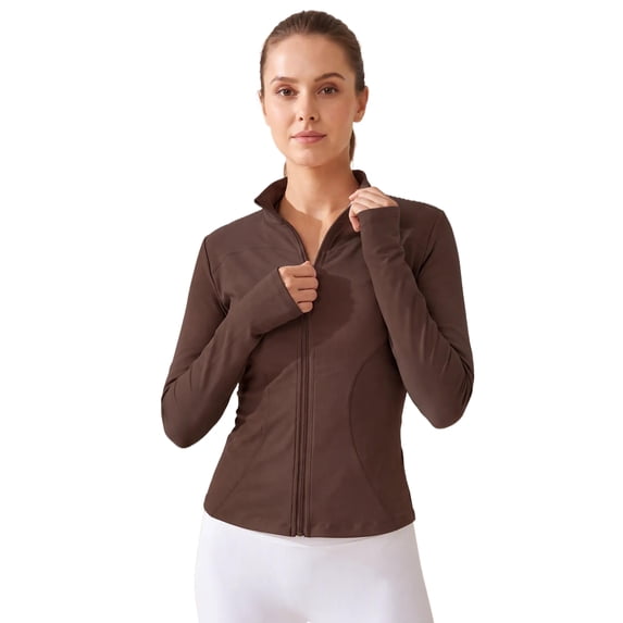 INSPIRE CHIC Women's Slim Fit Workout Athletic Jacket Long Sleeve Full ...