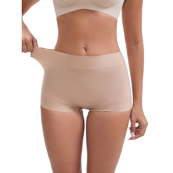 INSPIRE CHIC Mother's Day Women's Slimming Waist Butt-Lifter Shaping Shorts Anti Chafing No Trace Control Panties Under Dress M Light Pink