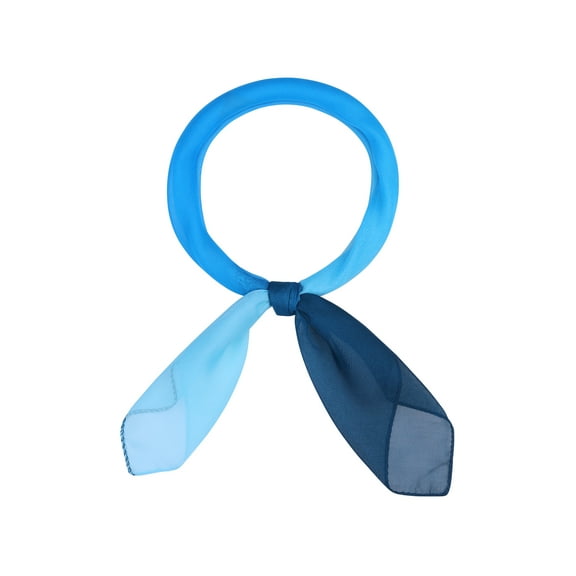 INSPIRE CHIC Women's Solid Gradient Chiffon Scarves Square Soft Sheer Neck Scarf Neckerchief Gradient Blue 25.6"x25.6"(LxW)