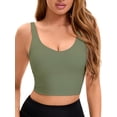 thumbnail image 1 of INSPIRE CHIC Women's Sports Bra Workout Fitness Longline Wireless Padded Yoga Tank Tops with Medium Support L Green, 1 of 4