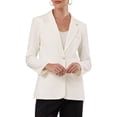 thumbnail image 1 of INSPIRE CHIC Women's Stretchy Knit Blazer Business Casual Lightweight Jacket S White, 1 of 5