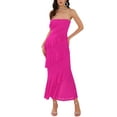 thumbnail image 1 of INSPIRE CHIC Women's Summer Cocktail Dress Tube Top Ruffled Tiered Maxi Strapless Dresses L Hot Pink, 1 of 6