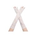 thumbnail image 1 of INSPIRE CHIC Women's Summer Driving Glove Detachable Arm Sleeves Lace Fingerless Gloves for Women One Size White, 1 of 6