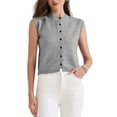 thumbnail image 1 of INSPIRE CHIC Women's Sweater Vest Sleeveless  Button Down Crochet Chunky Knit Tops M Gray, 1 of 6